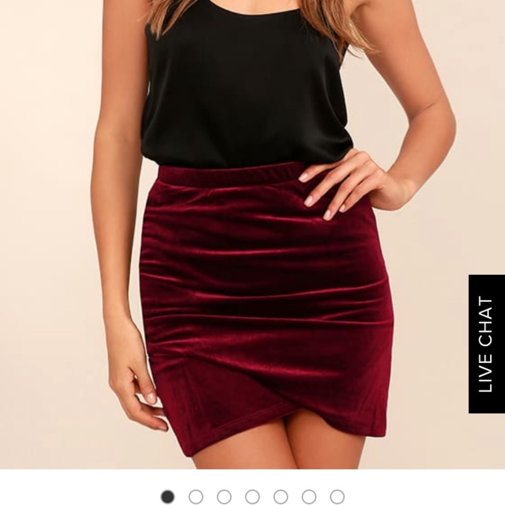 Lulus burgundy velvet skirt